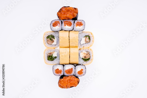  set of rolls for the restaurant menu on a light background27 photo