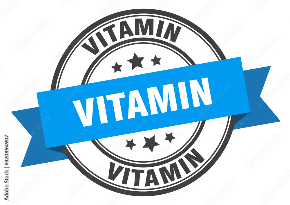 Fototapeta premium vitamin label. vitaminround band sign. vitamin stamp