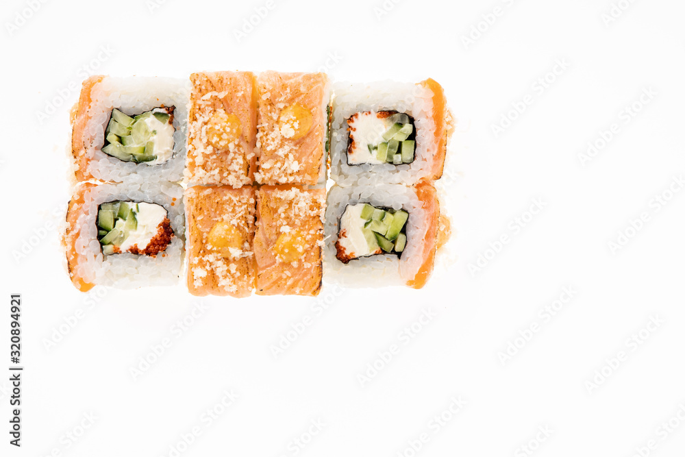 set of rolls for the restaurant menu on a light background24 set of rolls for the restaurant menu on a light background24