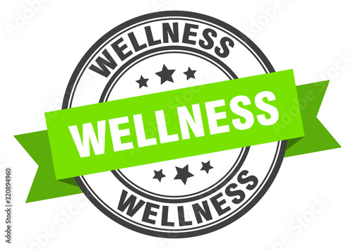 wellness label. wellnessround band sign. wellness stamp