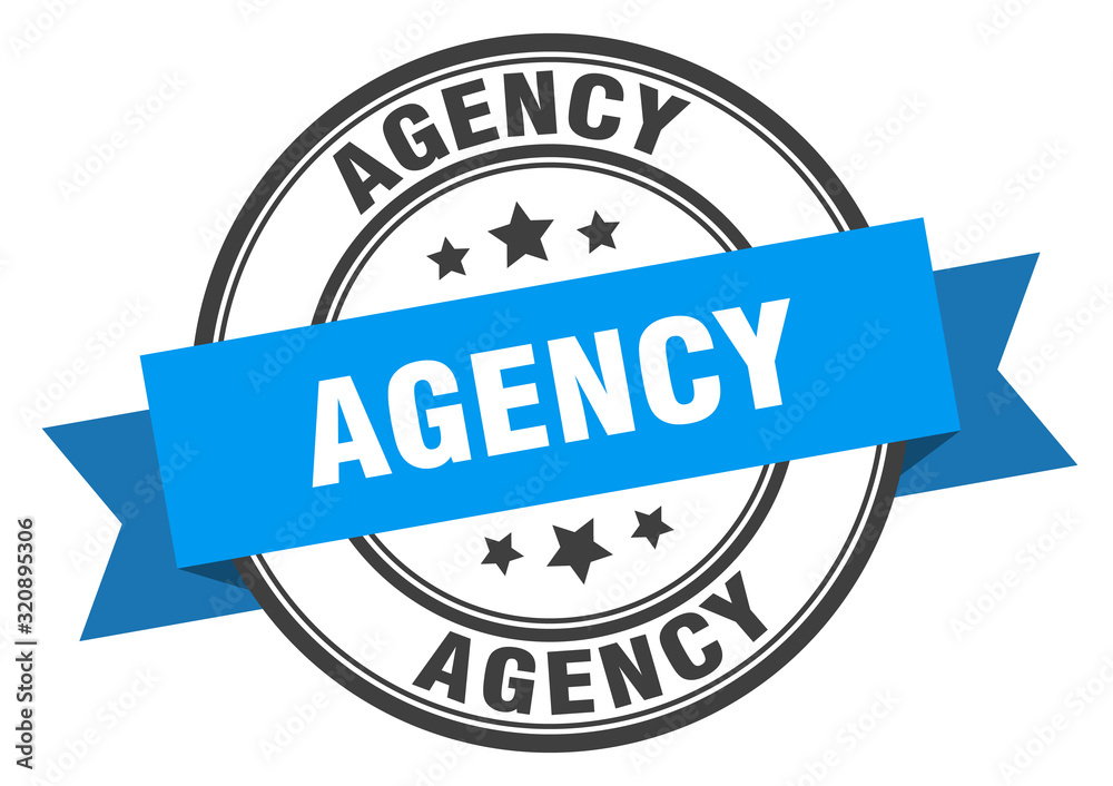 Fototapeta premium agency label. agencyround band sign. agency stamp