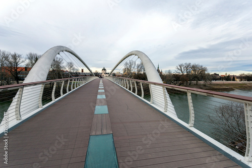 Tiszavirag Bridge in Szolnok, Hungary photo