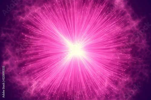 Valentines day wallpaper. Abstract explosion background. Exploding particles. Pink color