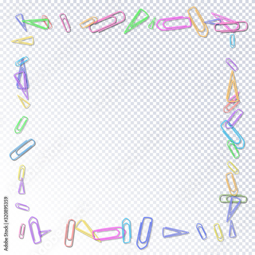 Seamless background clerical colorful paper clips
