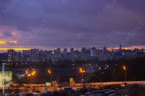 Evening in the city Kyiv, Ukraine.