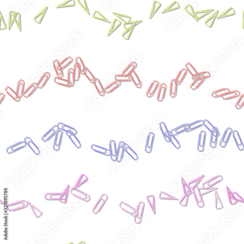 Seamless background clerical colorful paper clips