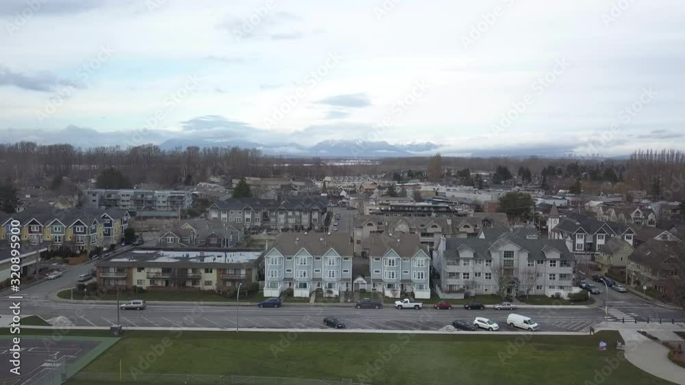 A small town in the winter A small town in the winter