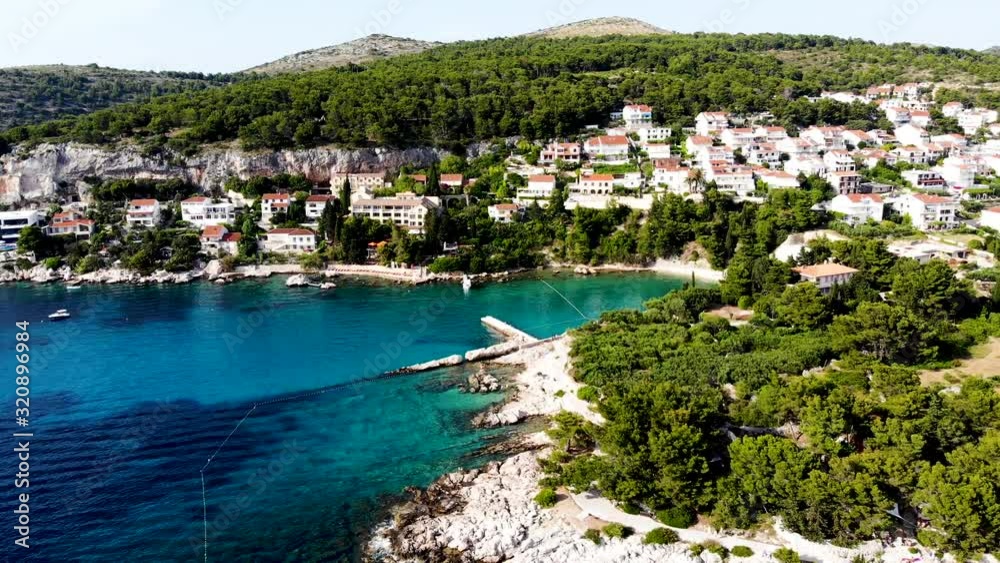 Aerial view at amazing archipelago in front of town Hvar, Croatia Mediterranean. Aerial view at amazing archipelago in front of town Hvar, Croatia Mediterranean.
