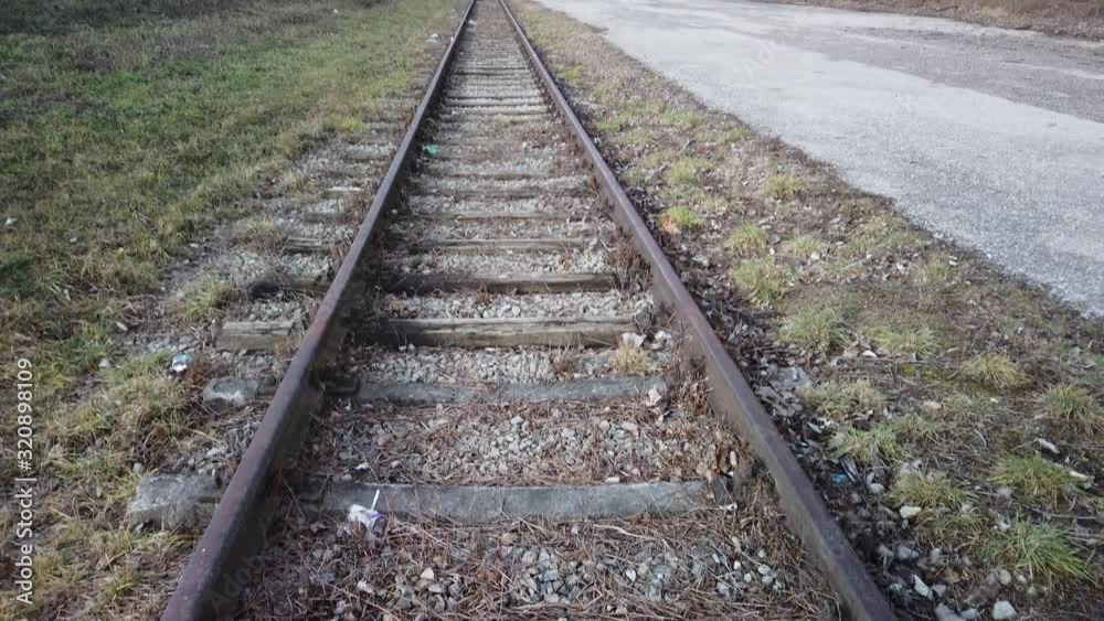 Railway Track view directly from the track Railway Track view directly from the track