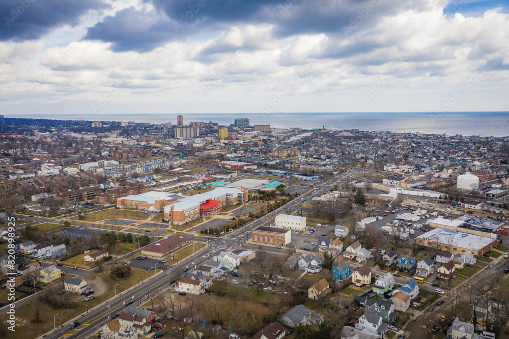 Aerial of Bradley Beach New Jersey