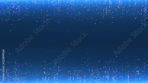Abstract technology background. Lines texture. Motion dots. Black backdrop. Futuristic wallpaper. Blue color.
