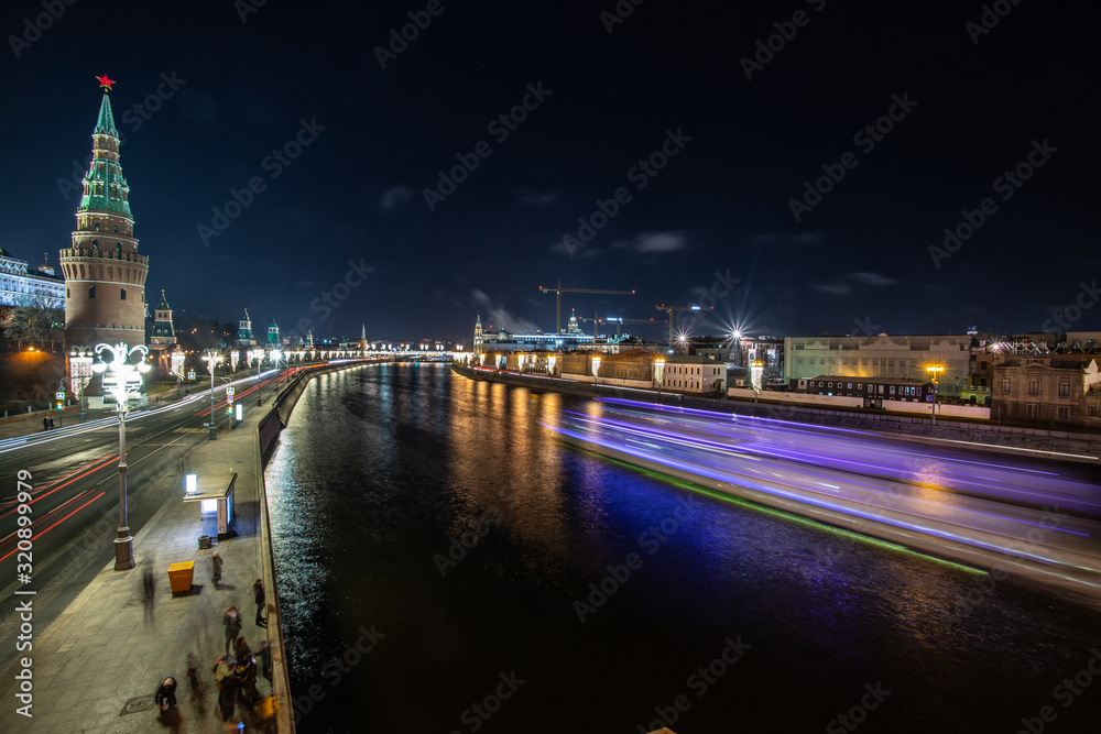 View of the  Moscow river from a Large stonе bridge