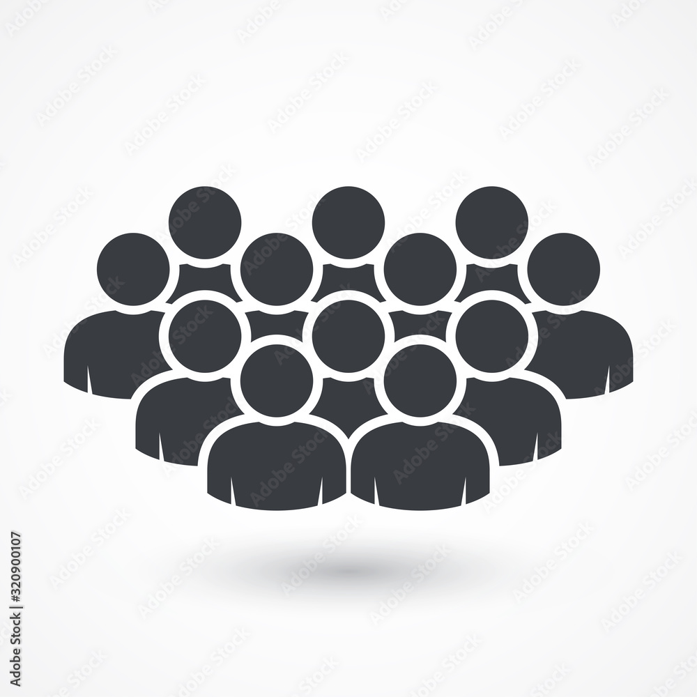 Illustration of crowd of people icon silhouettes vector. Social icon. Flat style design. User group network. Corporate team group. Community member icon. Business team work activity. Staff unity icon Illustration of crowd of people icon silhouettes vector. Social icon. Flat style design. User group network. Corporate team group. Community member icon. Business team work activity. Staff unity icon