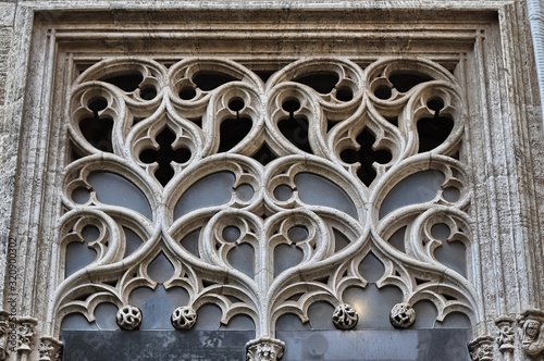 Detail of the Llotja de la Seda  Medieval Silk Exchange   a late Valencian Gothic-style civil building in Valencia  Spain