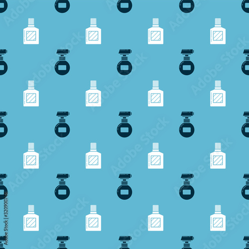 Set Cream or lotion cosmetic tube and Aftershave on seamless pattern. Vector