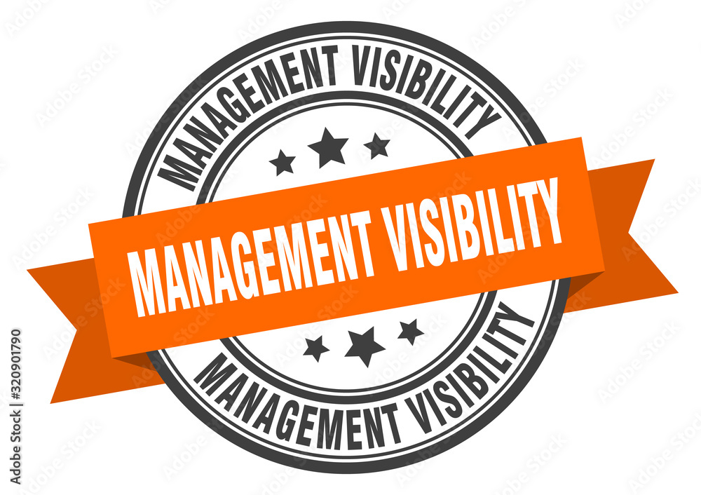 Obraz premium management visibility label. management visibilityround band sign. management visibility stamp