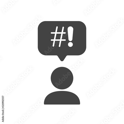 Swear bubble thin line icon. Concept of explicitives like abstract sign exclamation, hashtag and aggressive disagreement