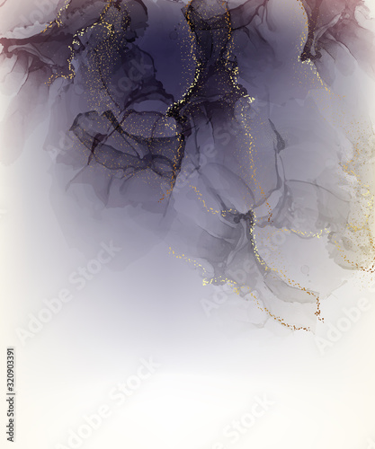 Motion dynamic watercolor art, dark colors background. Vibrant art composition with liquid flow shapes, colorful fluid fine art 2020 in vector