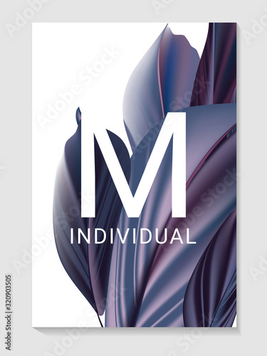 Ficus leaves contrast violet laves houseplant, palm leaves template, holiday design. Natural summer forest botany set in vector