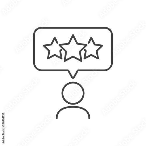Feedback. Customer review communication symbol, concept of feedback, testimonials, online survey, rating stars, positive and negative comments, chat bubble speeches. Vector illustration