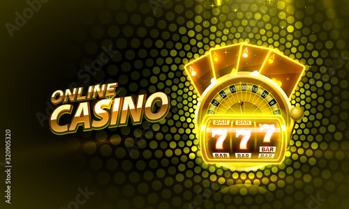 Casino 3d cover, slot machines and roulette with cards, Scene background art.
