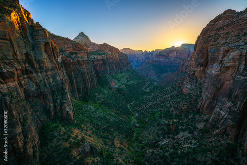canyon overlook at sunset in zion national park, utah, usa © Christian B.