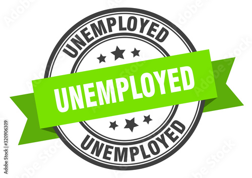 unemployed label. unemployedround band sign. unemployed stamp