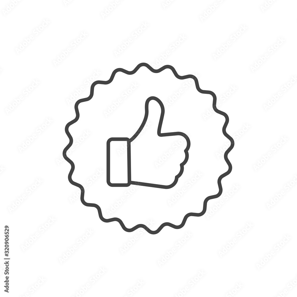 Quality certificate outline icon. linear style sign for mobile concept and web design. Like gesture label simple line vector icon. Symbol, logo illustration. Quality certificate outline icon. linear style sign for mobile concept and web design. Like gesture label simple line vector icon. Symbol, logo illustration.