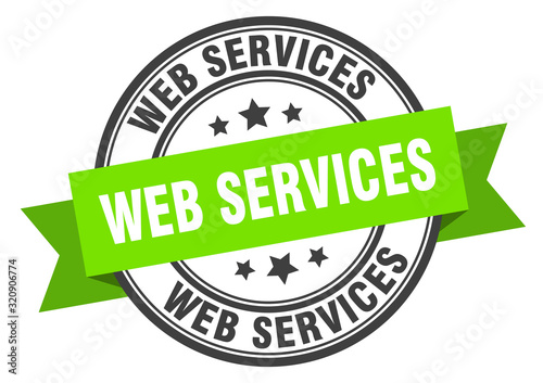 web services label. web servicesround band sign. web services stamp
