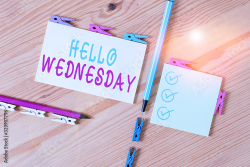 Canvas Print Text sign showing Hello Wednesday
