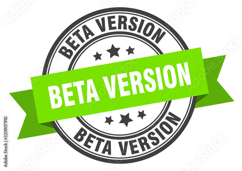 beta version label. beta versionround band sign. beta version stamp