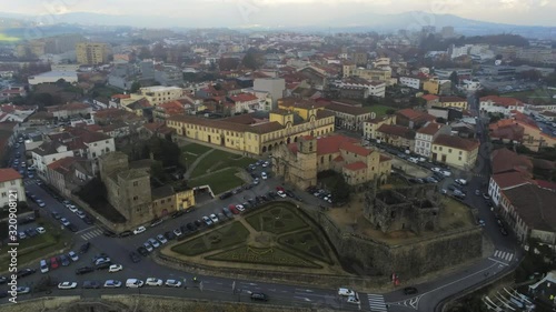 Wallpaper Mural Aerial footage of the city of Barcelos skyline, Northwestern Portugal. Torontodigital.ca