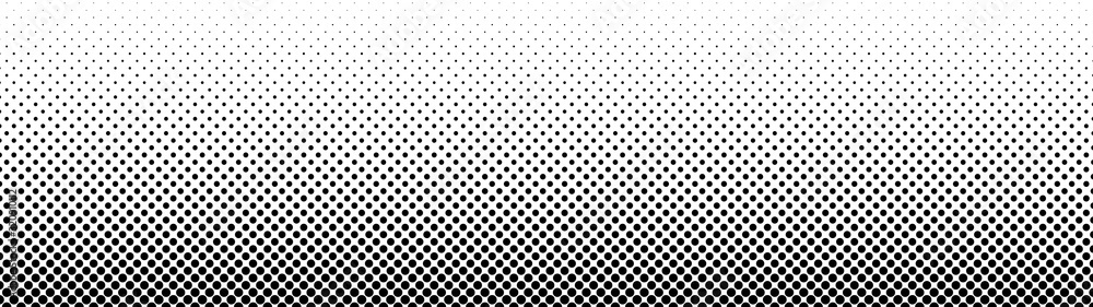Obraz Gradient halftone. Abstract gradient background of black dots. Vector illustration.