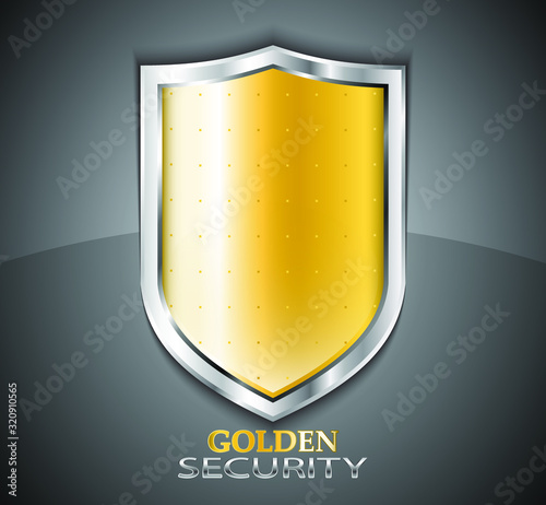 shiny golden shield security symbol
