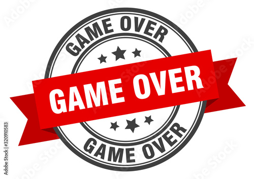 game over label. game overround band sign. game over stamp