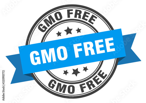 gmo free label. gmo freeround band sign. gmo free stamp