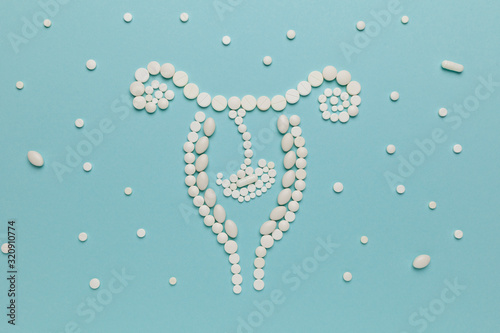 Pills and vitamins during pregnancy, artificial insemination. Fetus healthcare concept. Embryo protection.