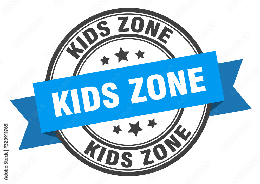 kids zone label. kids zoneround band sign. kids zone stamp