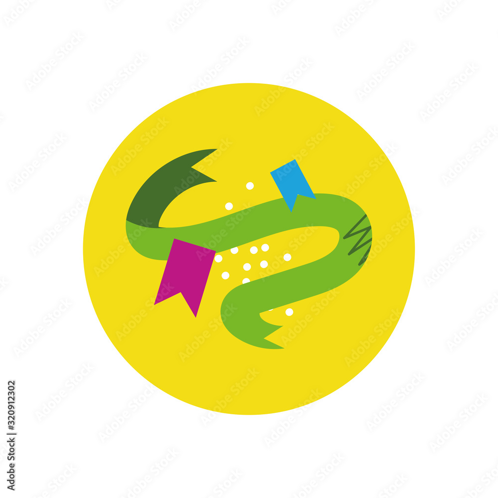 Isolated party green ribbon vector design Isolated party green ribbon vector design