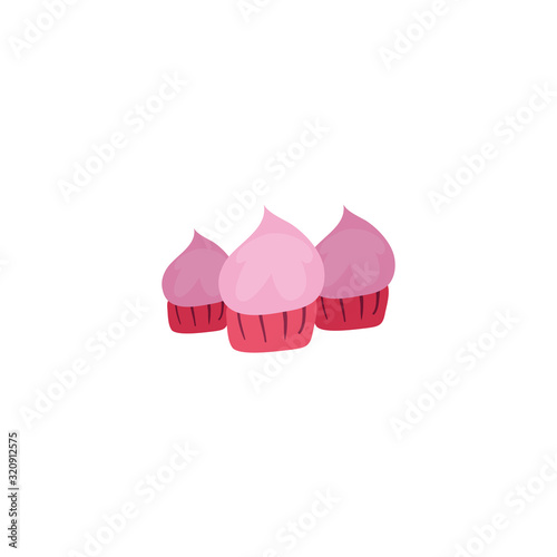 Isolated cupcakes desserts vector design
