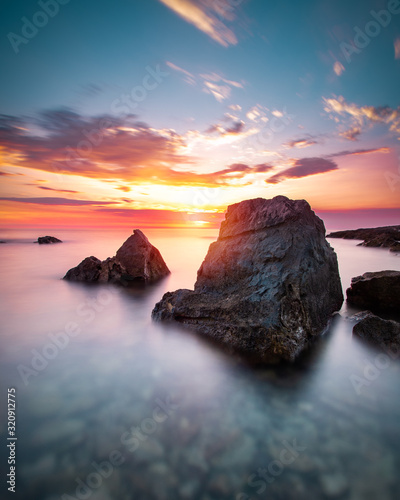 Savudrija Croatia Beach rocks sea sunset © twingomaniak