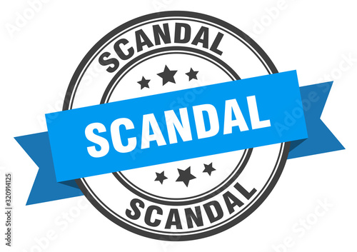 scandal label. scandalround band sign. scandal stamp