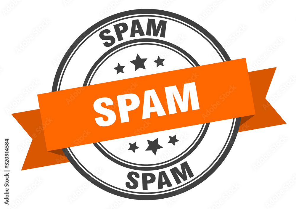 Obraz premium spam label. spamround band sign. spam stamp