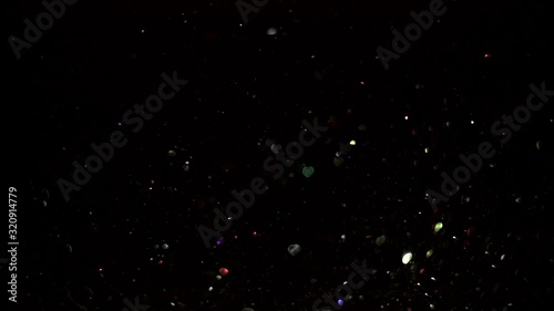 Valentine's day abstract background, particles and heart shape bokeh