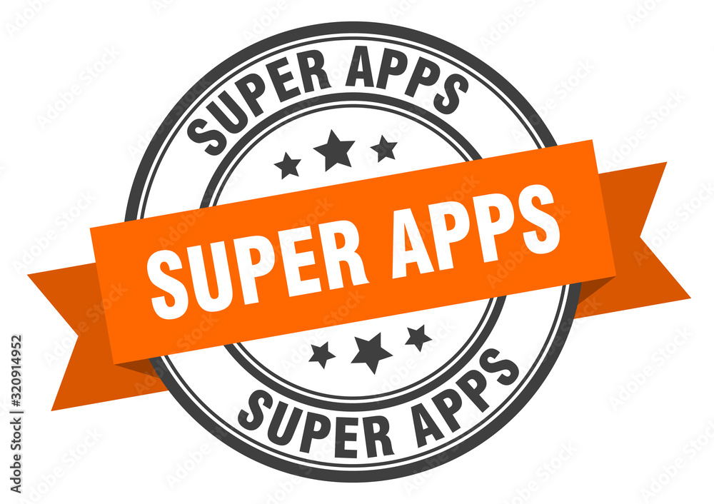 Fototapeta premium super apps label. super appsround band sign. super apps stamp