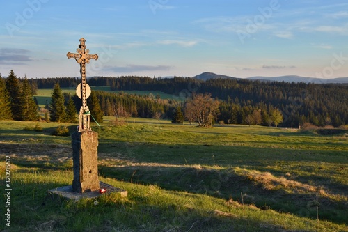 Cross on Zhuri in Sumava national park - Czech republic