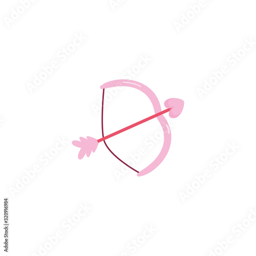 Isolated heart arrow and bow vector design