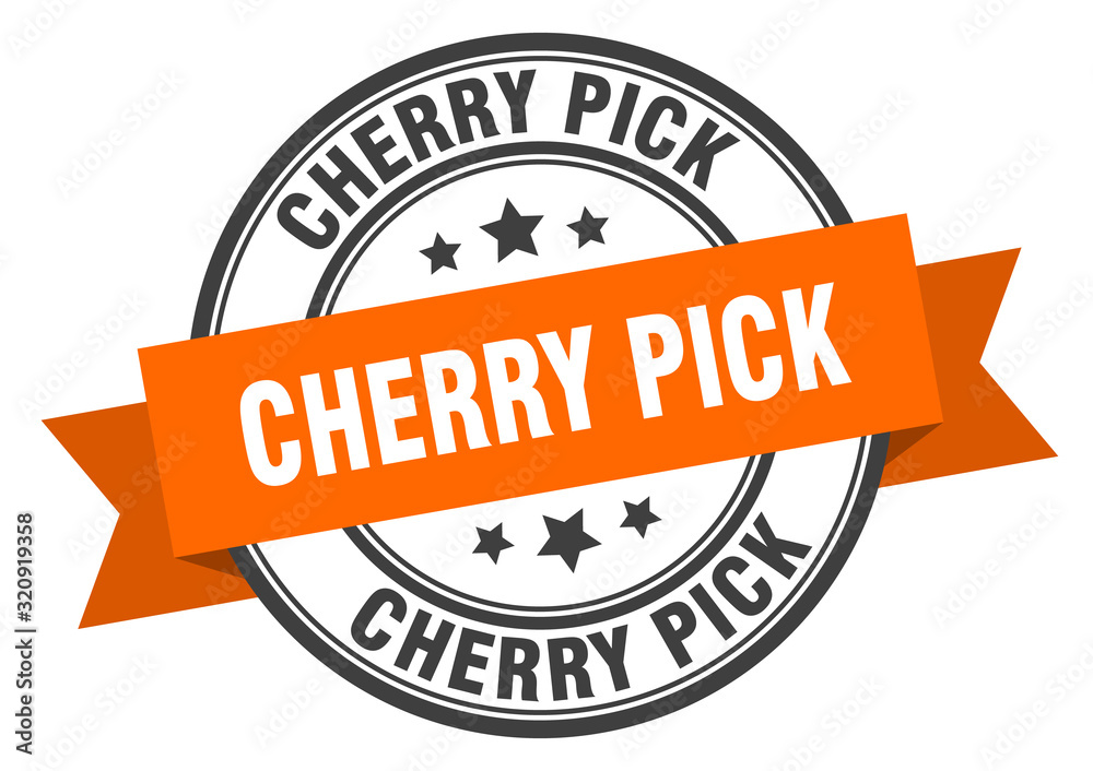 Fototapeta premium cherry pick label. cherry pickround band sign. cherry pick stamp