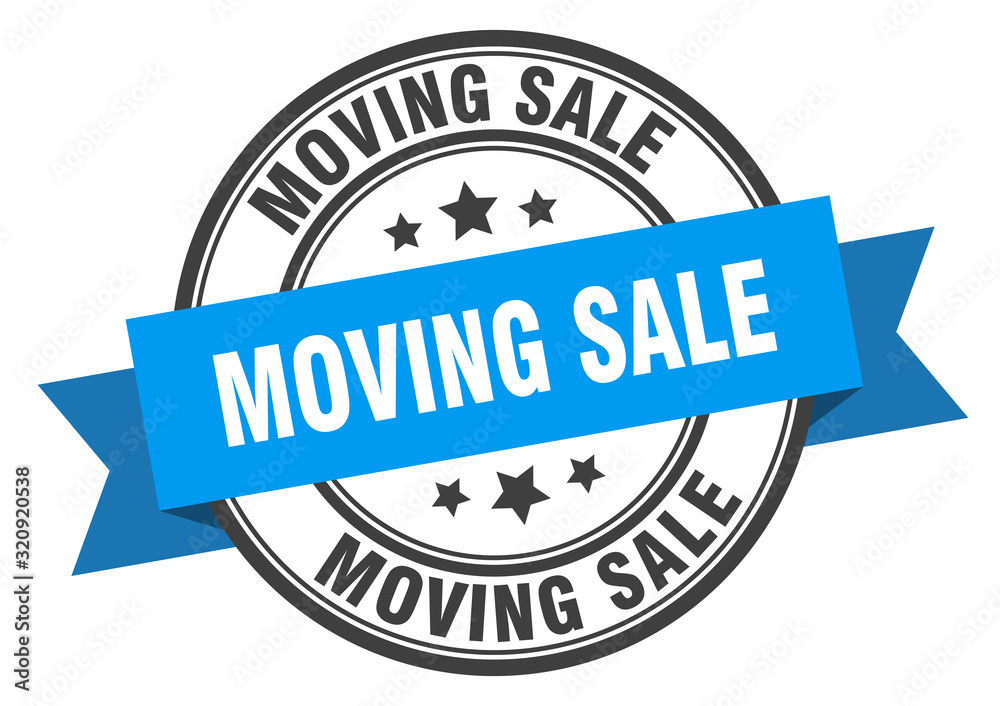Fototapeta premium moving sale label. moving saleround band sign. moving sale stamp