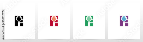Magnifying Glass On Letter Logo Design E